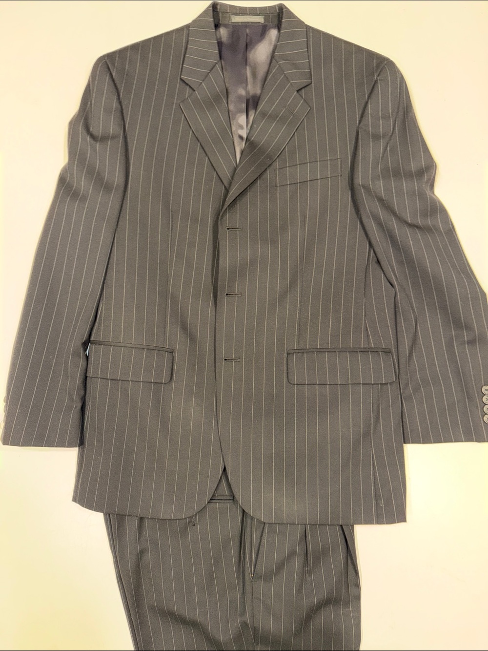 Chaps Men's Gray Pinstripe Suit Jacket and Slacks